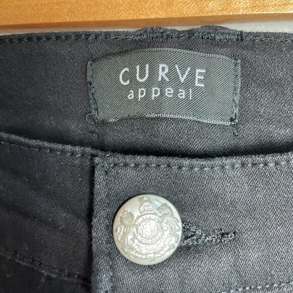 Curve Appeal Womens High Rise Flare Denim Jeans Black Size 16 New With Tag - Picture 9 of 16